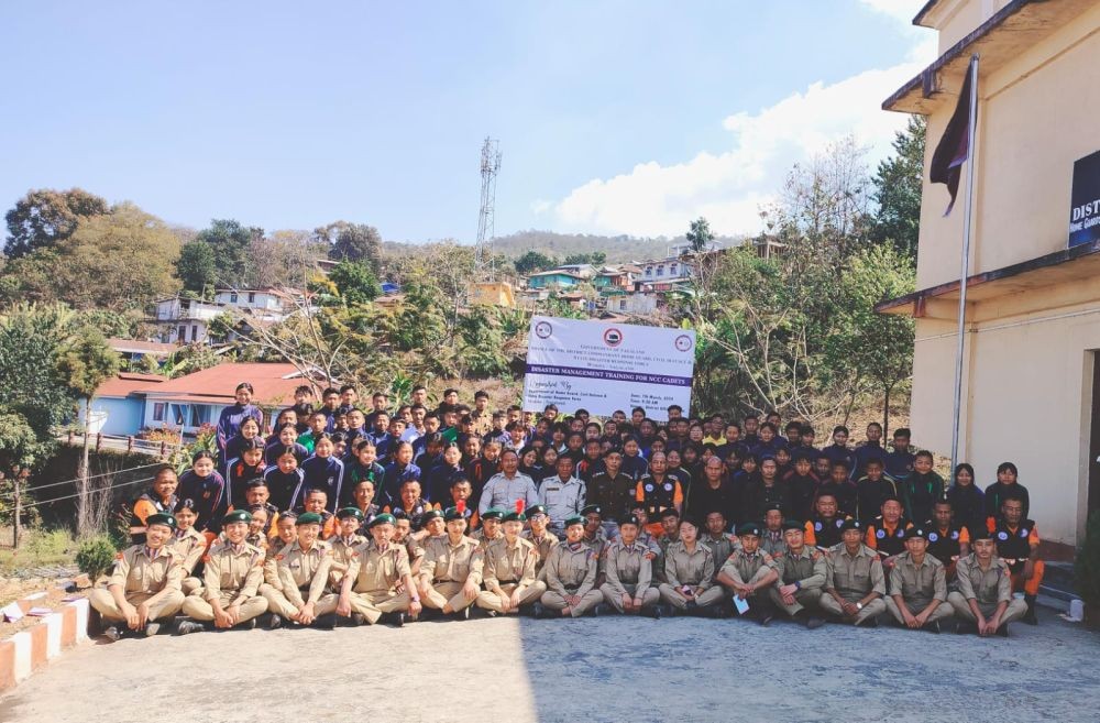 118 National Cadet Corps (NCC) members from five schools attended the Disaster Management Training and Awareness Programme in Wokha on March 7. (Morung Photo)